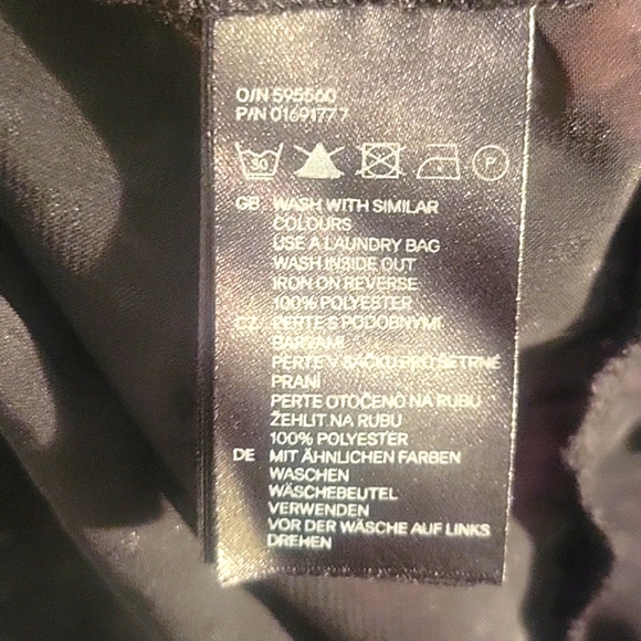 H&M Black Sheer Polka-Dot Blouse with Studs Around Neck, Size: 6 - Picture 7 of 8